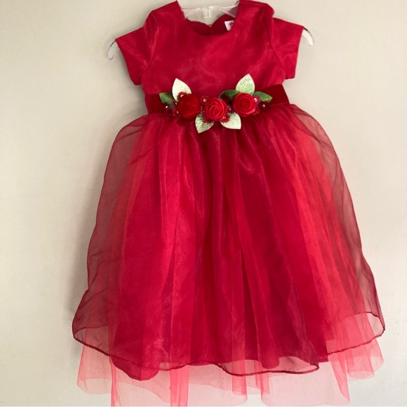 NWOT Special Occasion Red Dress sz 4 - Picture 6 of 8